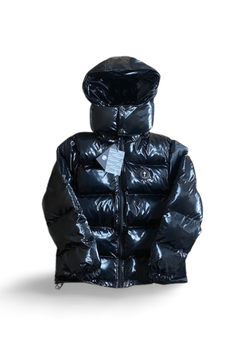 TRPSTAR SHINY BLACK IRONGATE PUFFER JACKET DETACHABLE